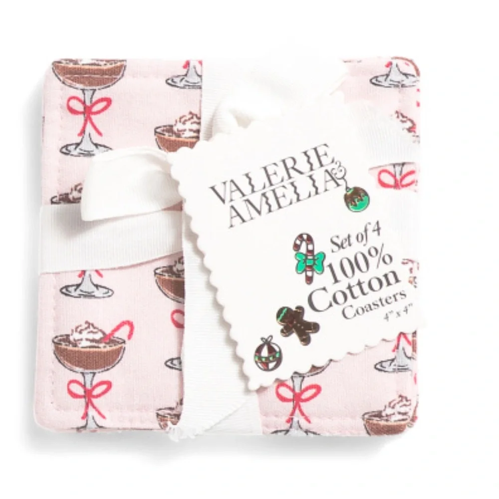 Valerie & Amelia Mocha Martini Coasters Set of 4